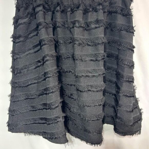 Woman’s black fringe skirt with pockets. Size 10. - Picture 3 of 10